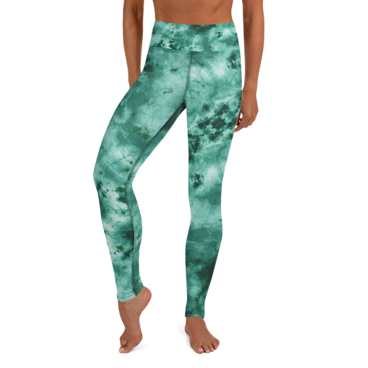 Green Fusion - High Rise/Waist Leggings With Inside Pocket